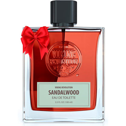 Viking Revolution Sandalwood Cologne for Men front view bottle showing premium woody perfume packaging