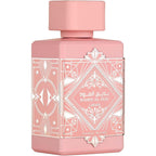 Lattafa Bade'e Al Oud Noble Blush Eau De Parfum 100 Millilitres front view pink bottle