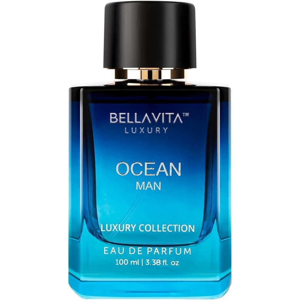 Bella Vita Luxury Ocean Man Eau De Parfum 100ml bottle front view fresh aquatic men's perfume