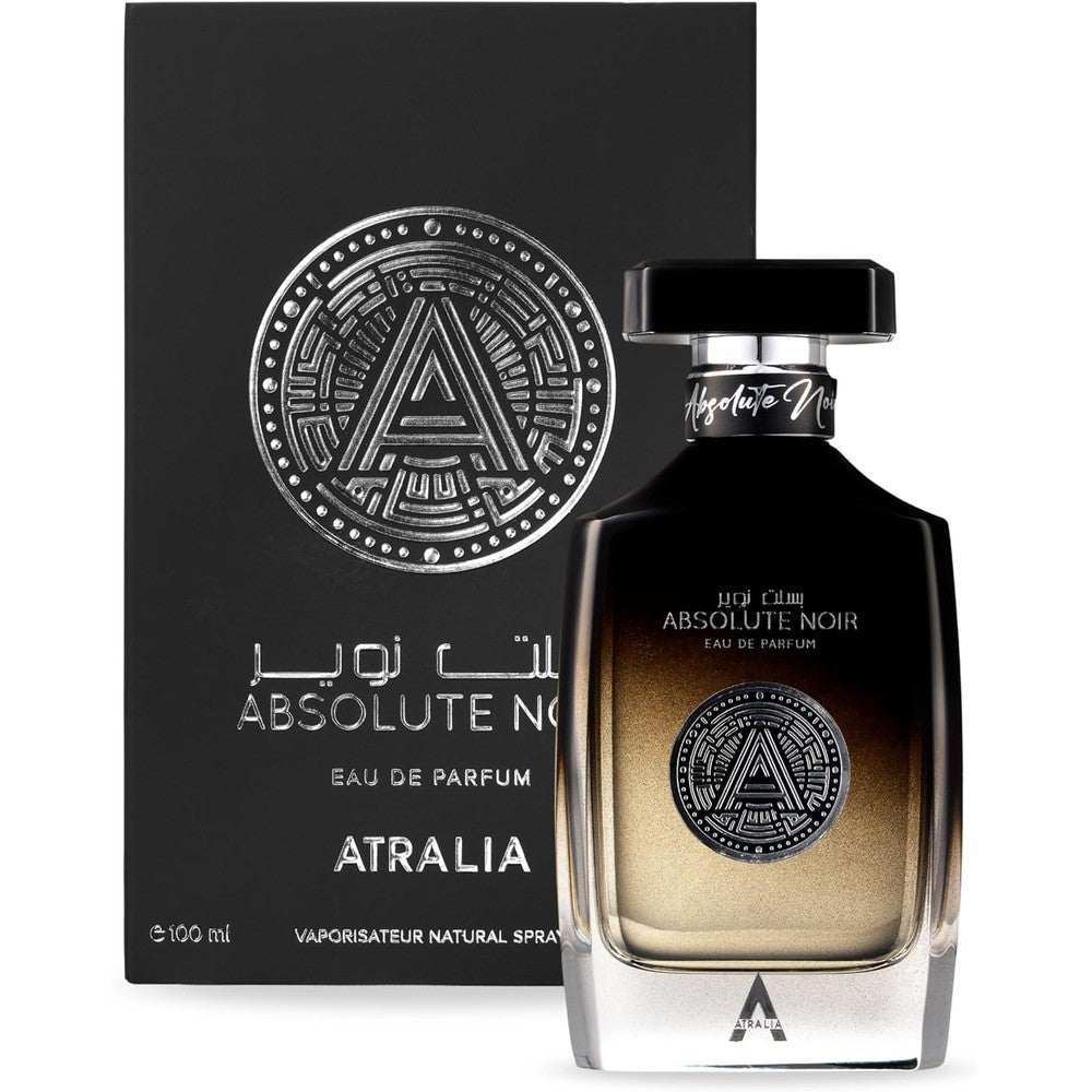 Atralia Absolute Noir Eau De Parfum front view showcasing the premium 100ml luxury perfume bottle.