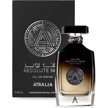 Atralia Absolute Noir Eau De Parfum front view showcasing the premium 100ml luxury perfume bottle.