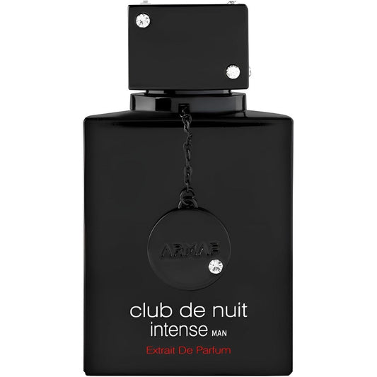 Armaf Club De Nuit Intense Man Extrait de Parfum black glass bottle front view premium mens fragrance