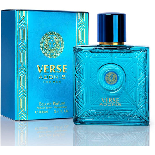 NovoGlow Verse Adonis Eau De Parfum for Men 100ml front view bottle showing premium packaging.