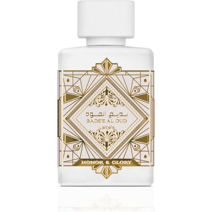 Lattafa Badee Al Oud Honor And Glory Eau De Parfum front view luxury unisex perfume bottle