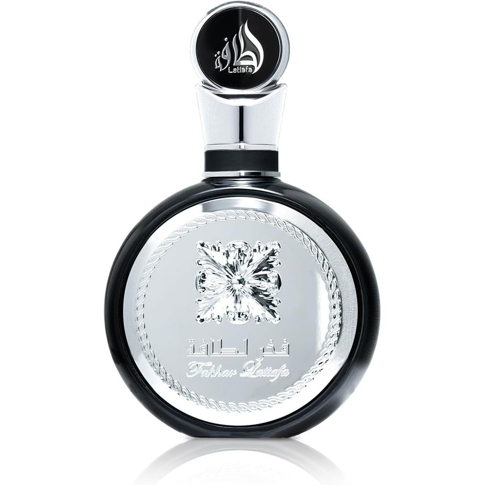 Lattafa Fakhar Black Eau de Parfum front view authentic men's fragrance bottle