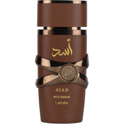 Lattafa Asad Bourbon Unisex Eau De Parfum bottle front view luxury Arabian perfume
