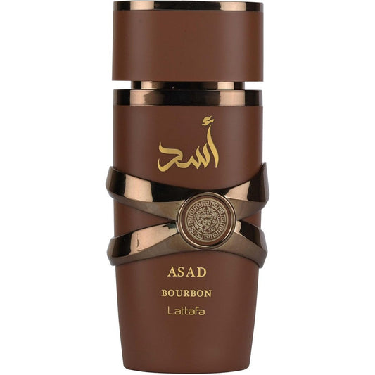Lattafa Asad Bourbon Unisex Eau De Parfum bottle front view luxury Arabian perfume