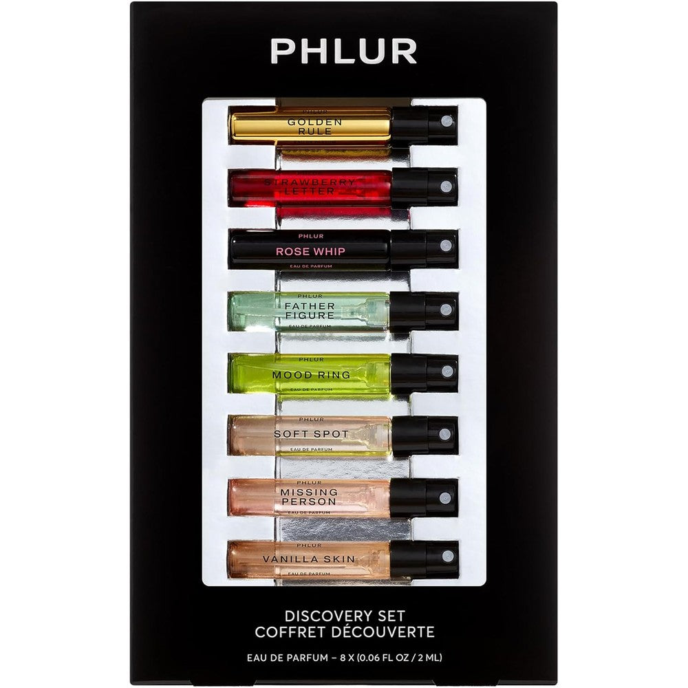 Phlur Fragrance Discovery Set 2025 packaged sample box front view