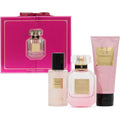 Victoria's Secret Bombshell three piece luxe fragrance gift set front view showing signature pink box