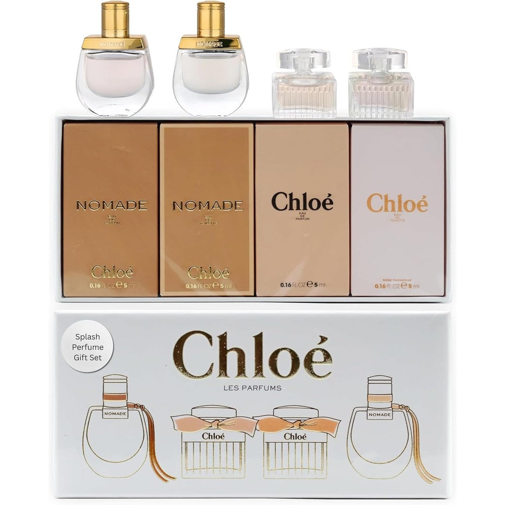 Chloé Perfume For Women Mini Variety Gift Set front view of the premium white exterior packaging box.