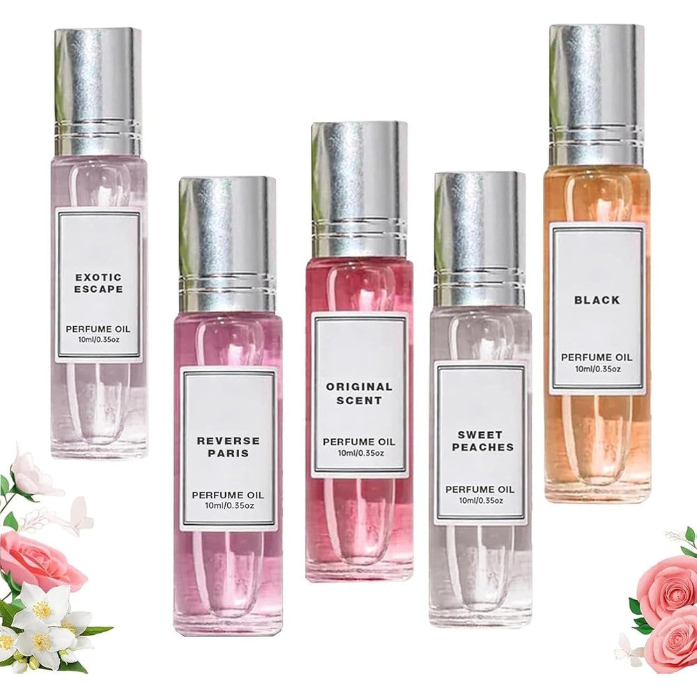 Orgrul Venom Pheromone Perfume Collection for women front view showcasing five individual roll on bottles