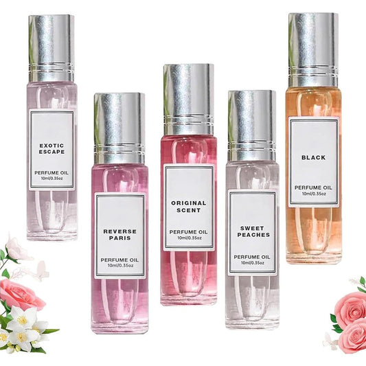 Orgrul Venom Pheromone Perfume Collection for women front view showcasing five individual roll on bottles