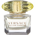 Versace Yellow Diamond Eau De Toilette Miniature front view showing the iconic crystalline yellow cap