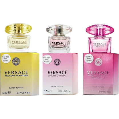 Versace perfume gift set for women mini variety trio collection front view box