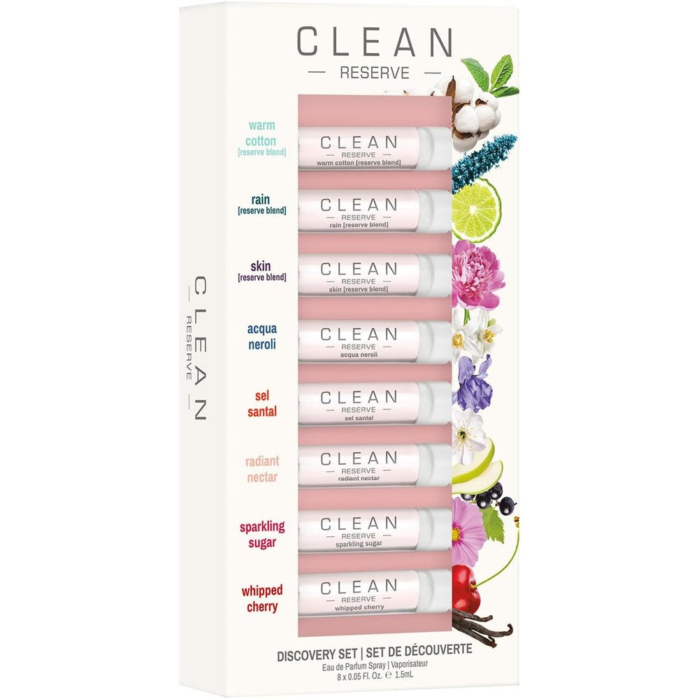 Clean Reserve Fragrance Discovery Gift Set front view of box