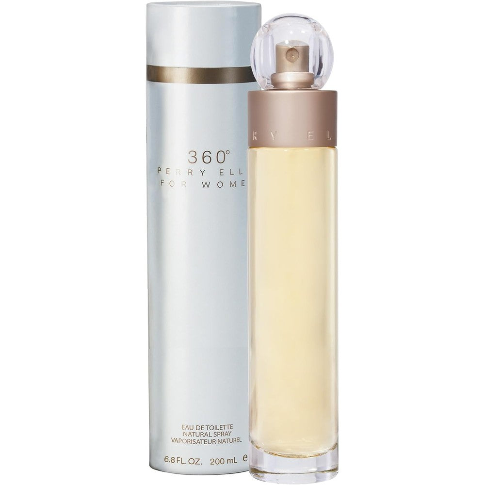 Perry Ellis 360 Eau De Toilette for Women 200ml front view of the cylindrical bottle