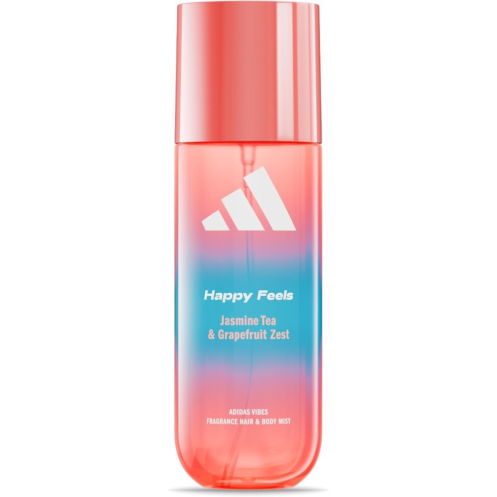 Adidas Vibes Happy Feels hair and body mist bottle front view