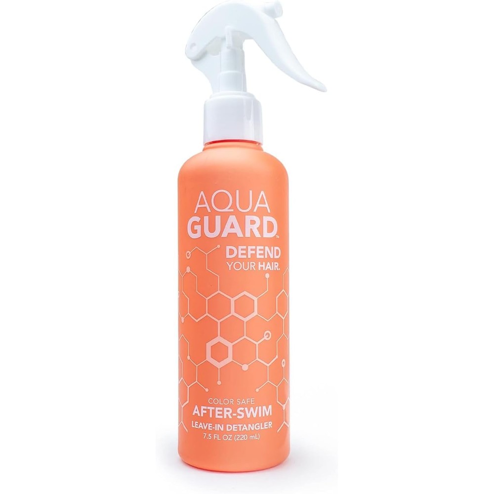 AQUA GUARD After Swim UV Leave In Detangler front view of the premium hair protection spray bottle