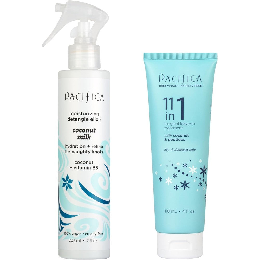 Pacifica Hair Detangler Spray and Leave In Conditioner Bundle front view showcase