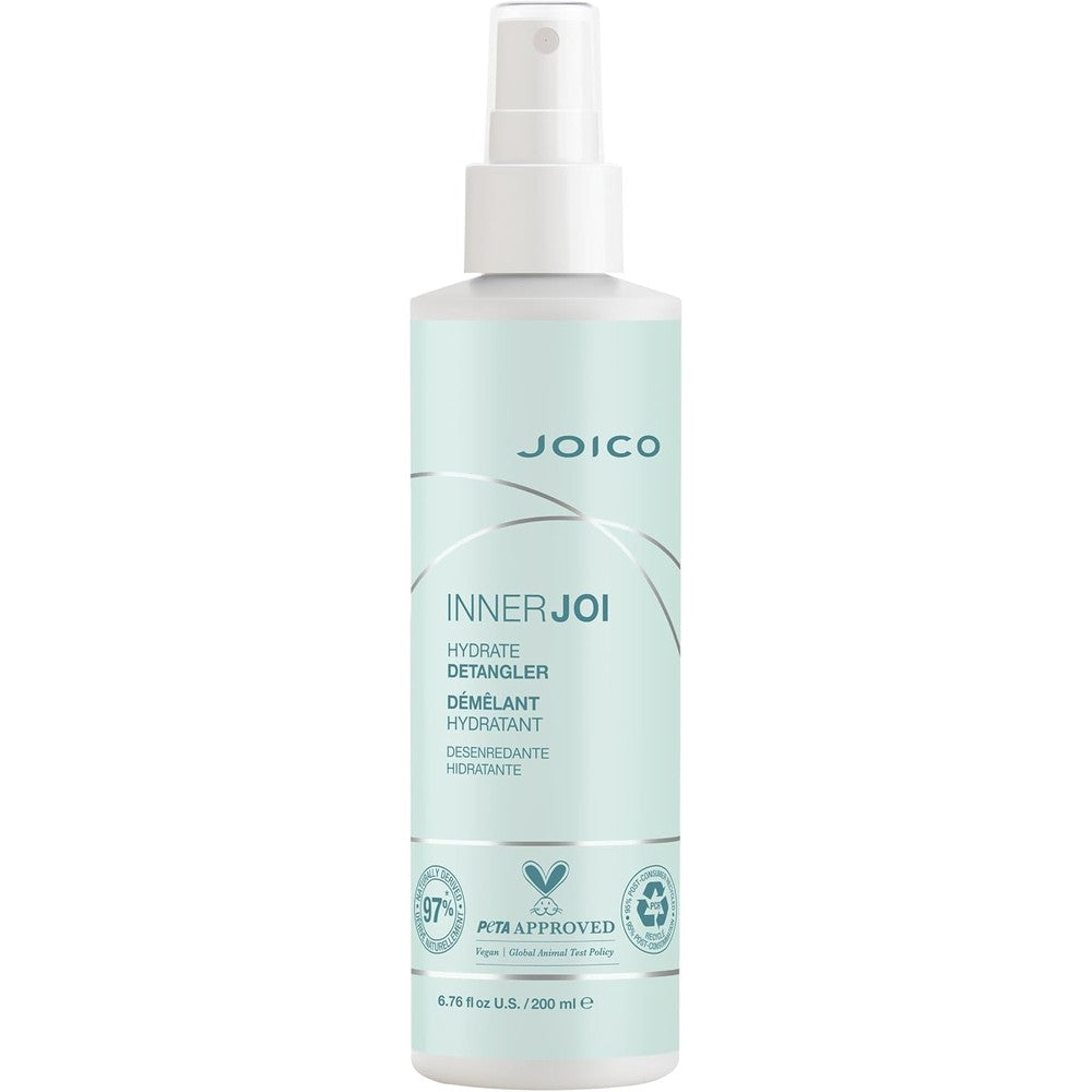 Joico InnerJoi Hydrate Detangler front view of the white bottle packaging.