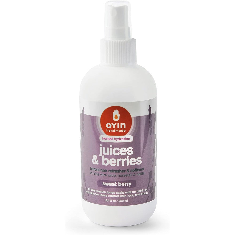 Oyin Handmade Juices and Berries Herbal Leave-In Hair Tonic front view curl refresher spray
