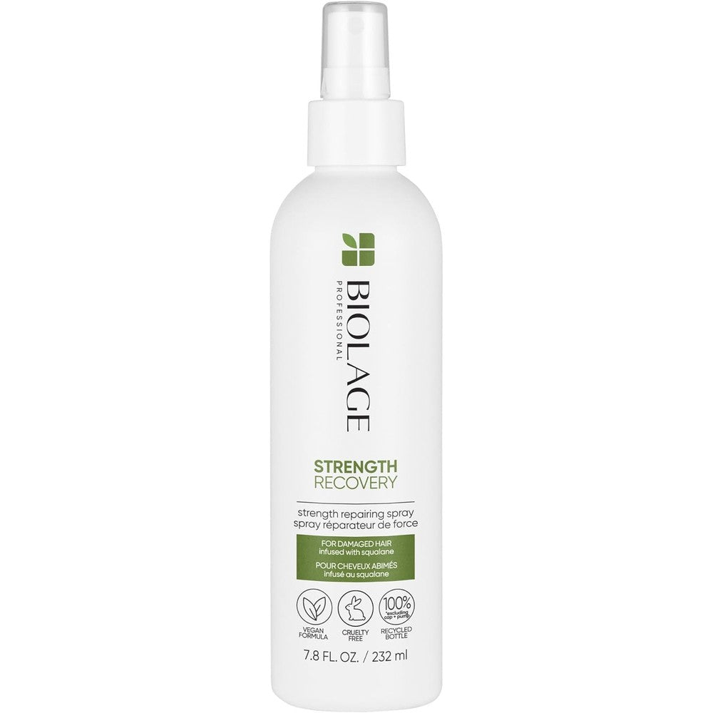 Biolage Strength Recovery Repairing Spray front view bottle on white background