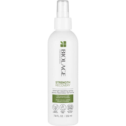 Biolage Strength Recovery Repairing Spray front view bottle on white background