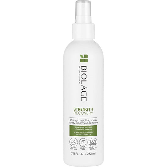 Biolage Strength Recovery Repairing Spray front view bottle on white background