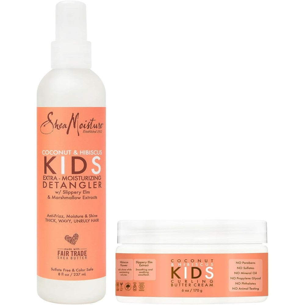 SheaMoisture Kids Curly Hair Bundle front view showing both product bottles