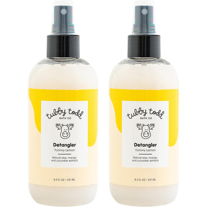 Tubby Todd Hair Detangler Spray for Kids front view pack of two bottles