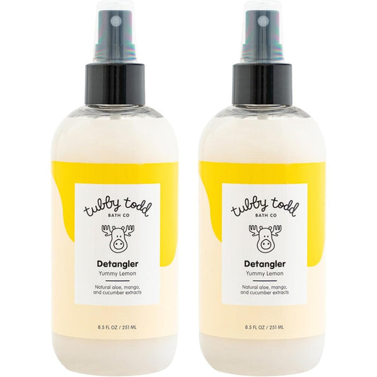 Tubby Todd Hair Detangler Spray for Kids front view pack of two bottles