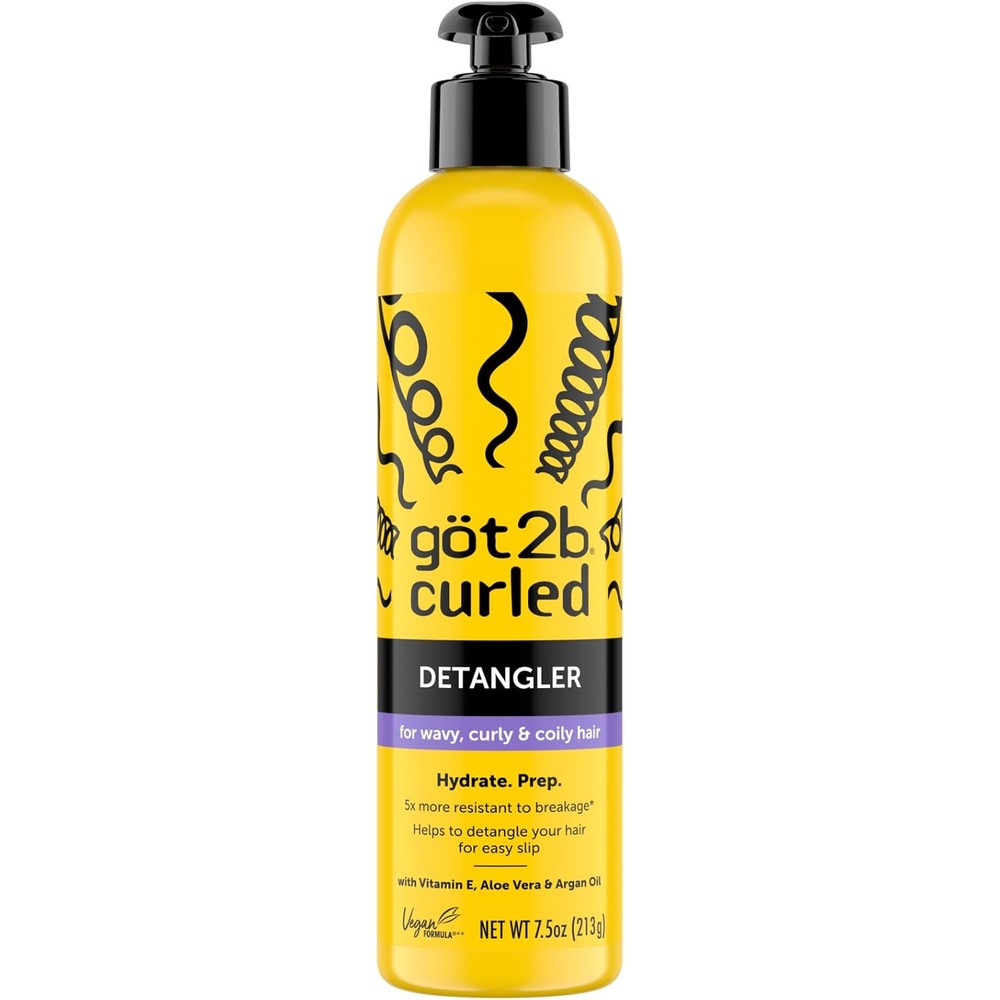Schwarzkopf Got2B Curled Detangler Spray bottle front view for curly hair care