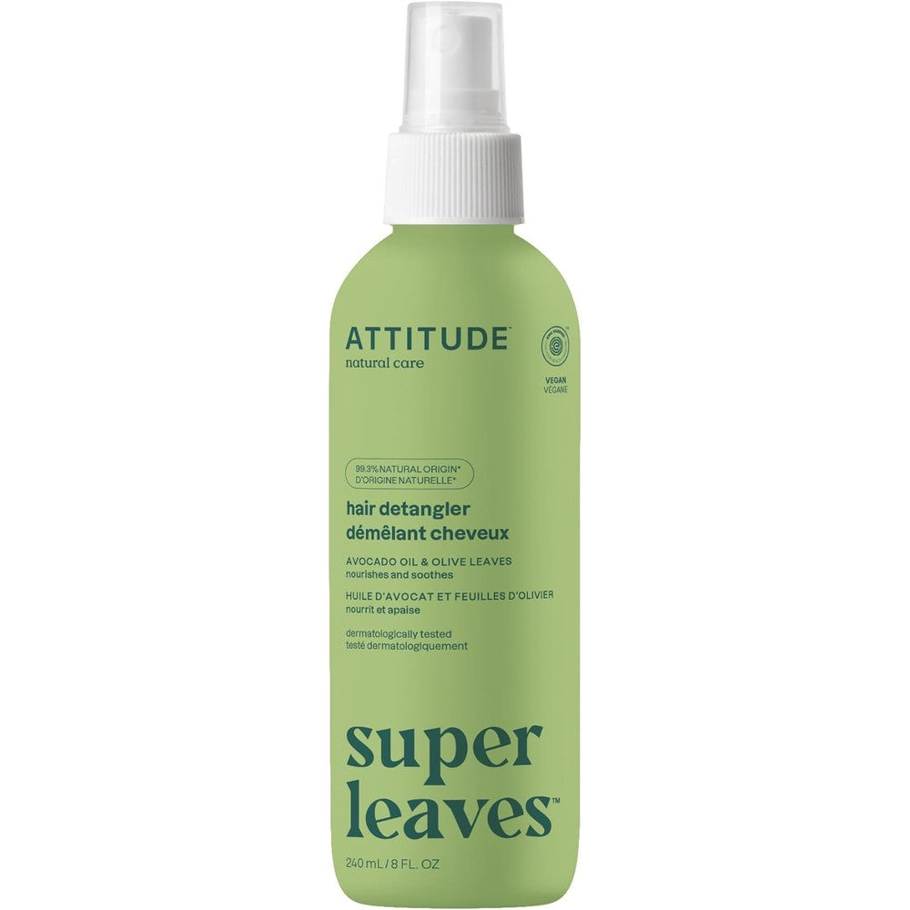 ATTITUDE Super Leaves Detangling Hair Spray front view bottle on white background
