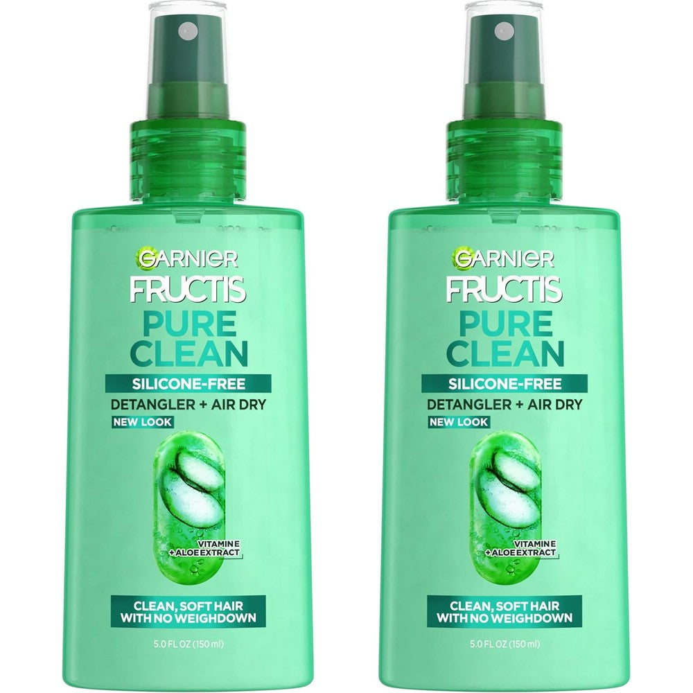 Garnier Fructis Pure Clean Detangler And Air Dry Spray front view bottle packaging