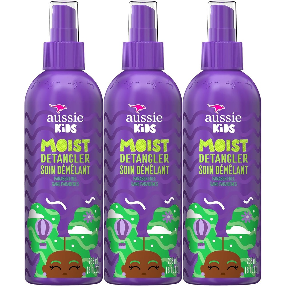 Aussie Kids Moist Detangler Spray 3 pack front view