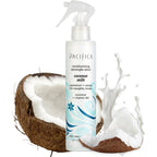 Pacifica coconut milk hair detangler spray front view bottle
