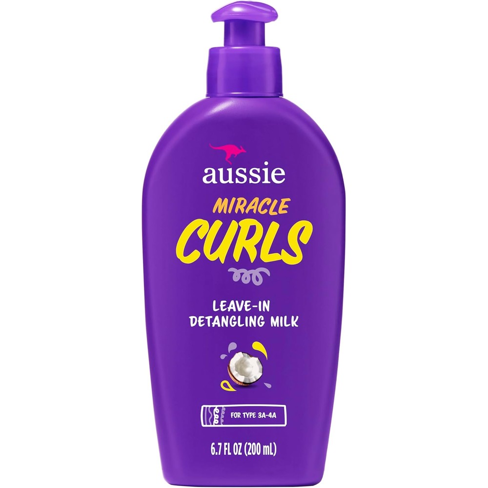 Aussie Miracle Curls Leave In Detangling Milk front view bottle