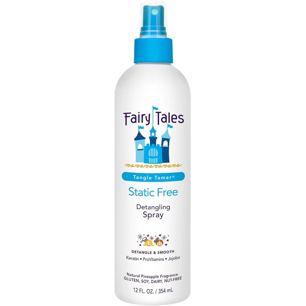 Fairy Tales Tangle Tamer Static Free Detangling Spray front view hair detangler for kids.