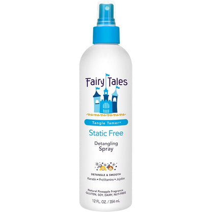Fairy Tales Tangle Tamer Static Free Detangling Spray front view hair detangler for kids.