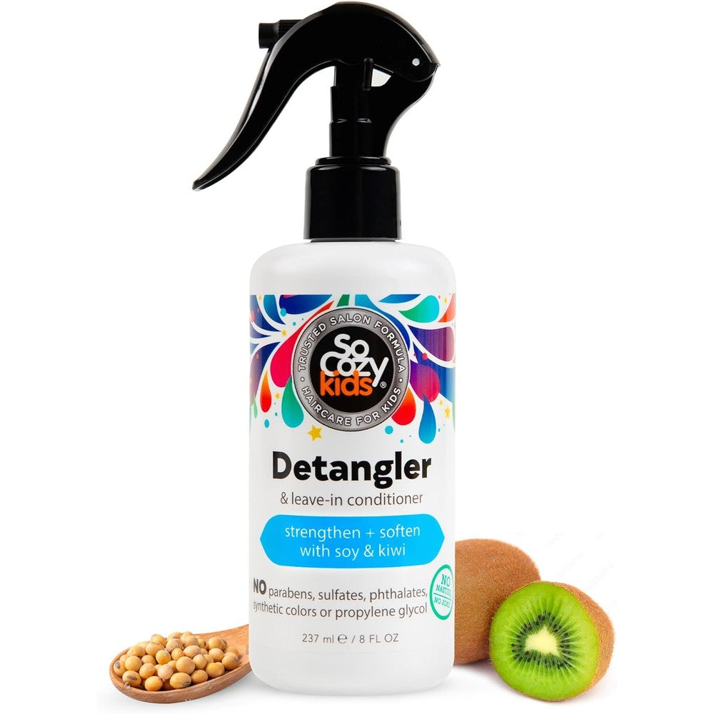 SoCozy Kids Detangler and Leave In Conditioner front view spray bottle
