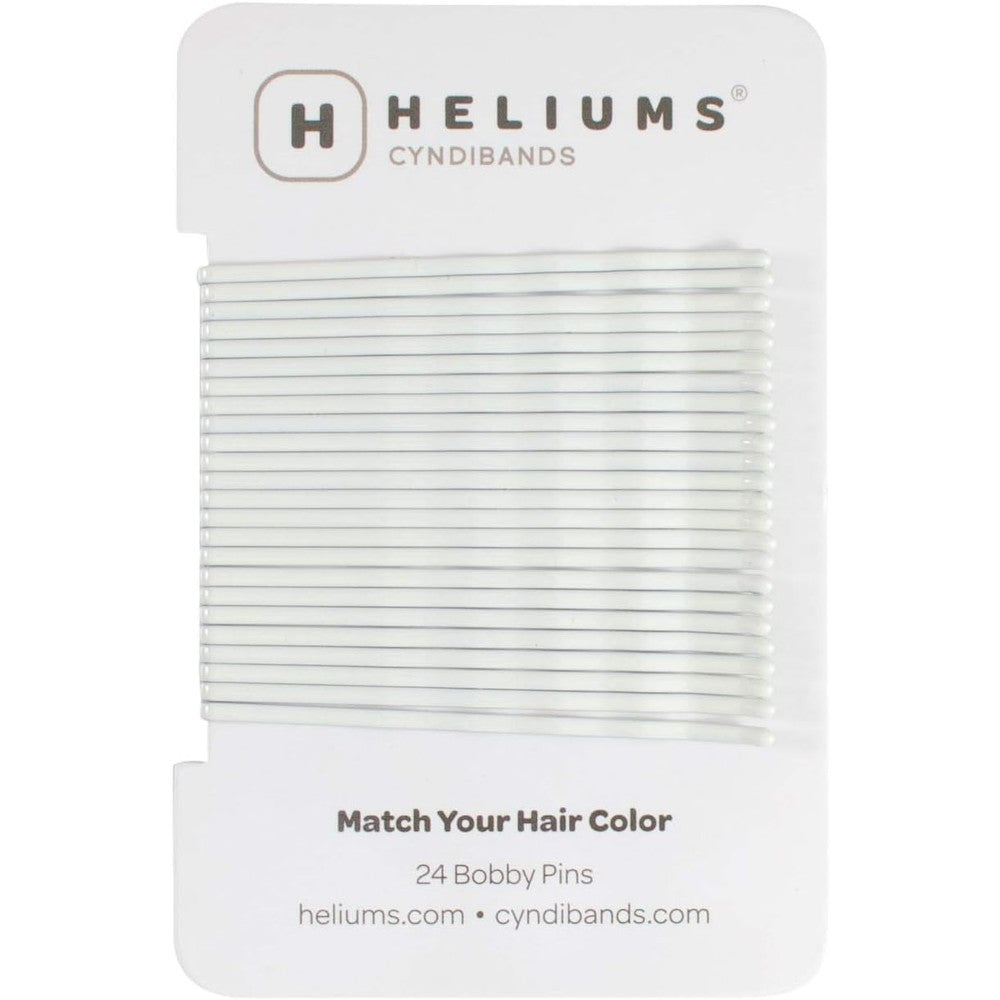 Heliums large bobby pins platinum white front view pack of twenty four