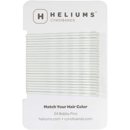 Heliums large bobby pins platinum white front view pack of twenty four