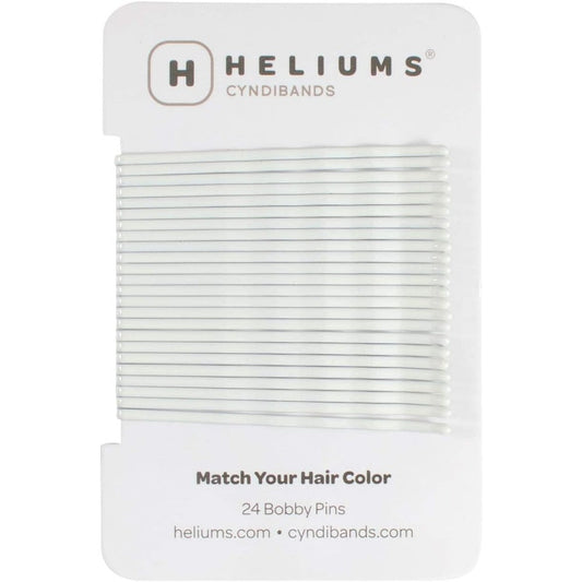 Heliums large bobby pins platinum white front view pack of twenty four