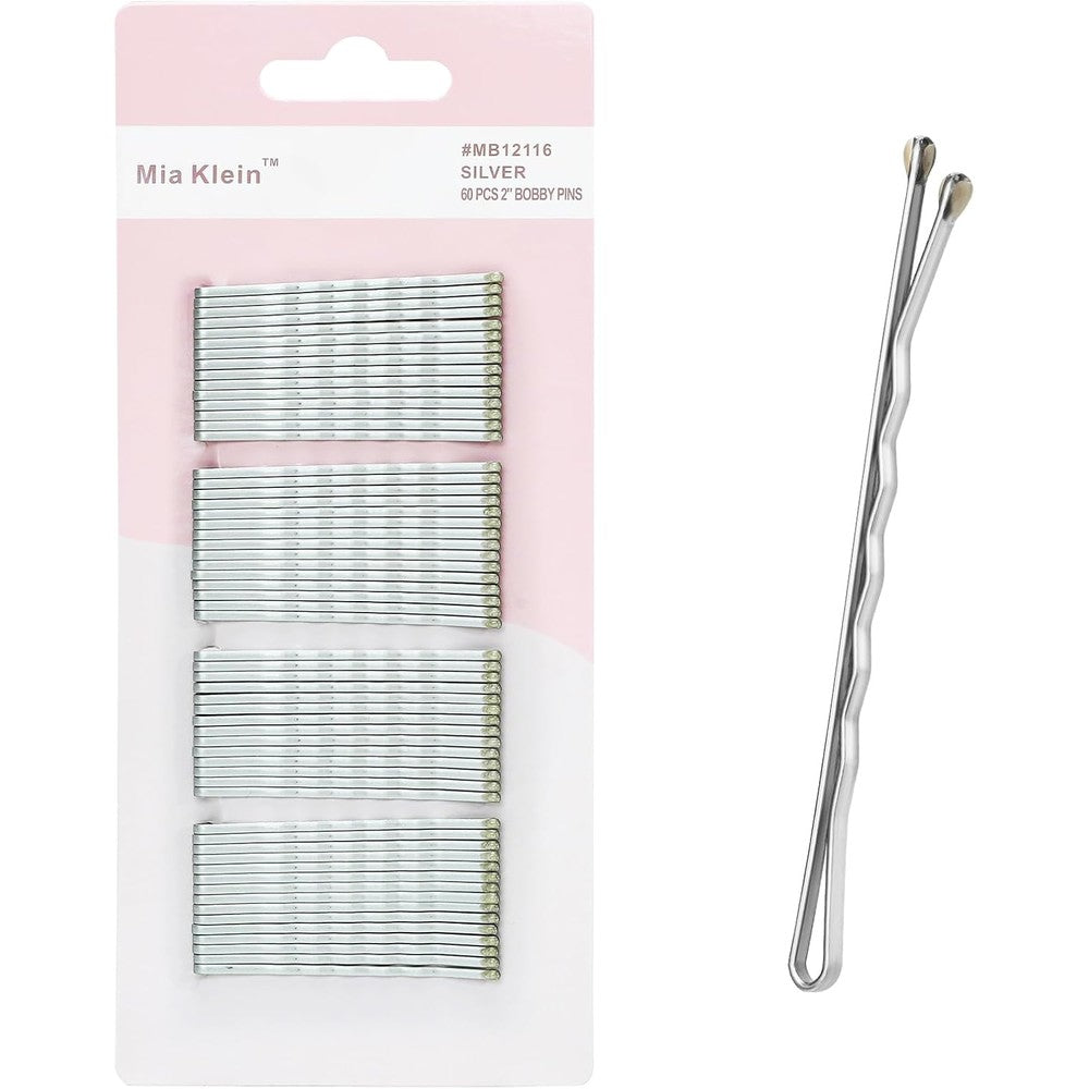Mia Klein silver bobby pins 60 count front view packaging