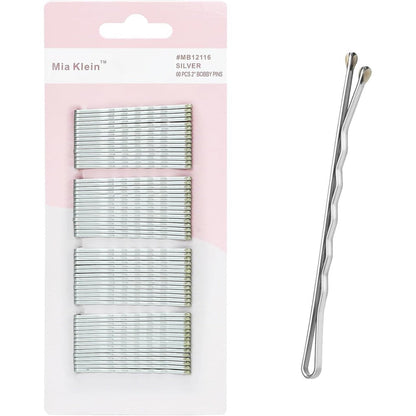 Mia Klein silver bobby pins 60 count front view packaging