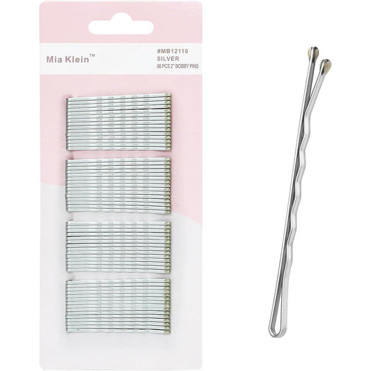 Mia Klein silver bobby pins 60 count front view packaging