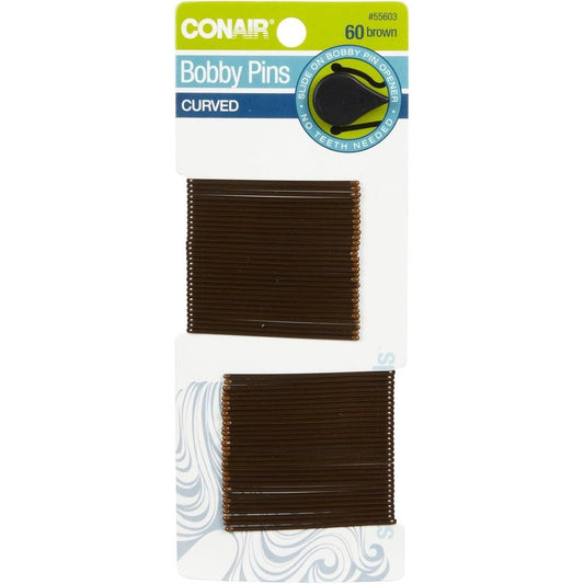 Conair Curve Bobby Pins brown 60 count front view packaging