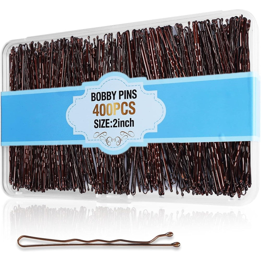 Cyluer premium brown bobby pins bulk pack front view showcasing hair accessories storage box
