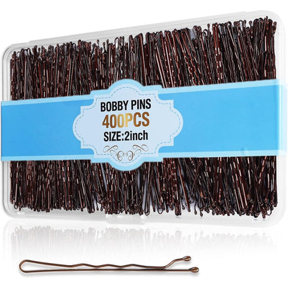 Cyluer premium brown bobby pins bulk pack front view showcasing hair accessories storage box