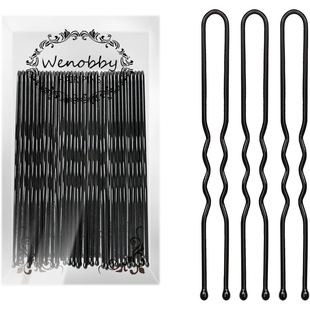 Wenobby U Shaped Hair Pins For Buns front view of packaging box